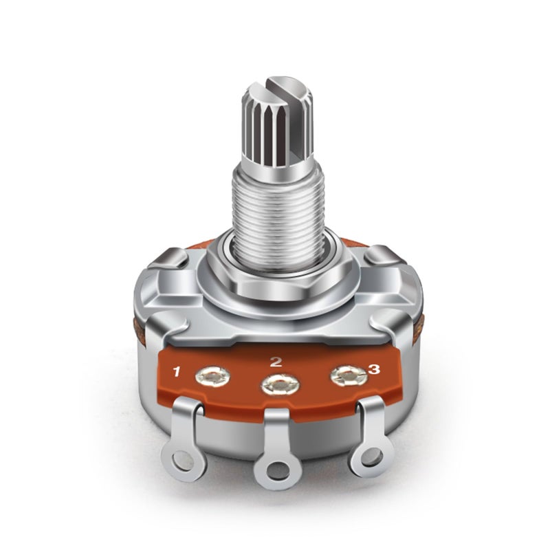 SAPHUE 4PCS A250K+B250K+A500K+B500K Push Pull Potentiometer Brass Metric Coarse 18-Spline Split Shaft Pots Audio Taper Potentiometers for Electric Guitar Bass,2T2V (250K&500K) - Image 5